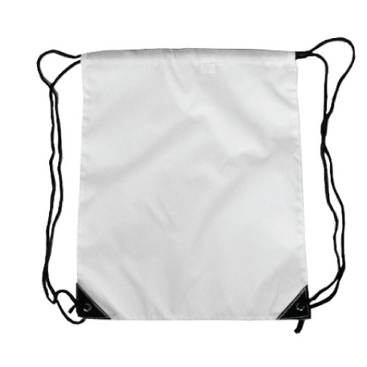 White Nylon Drawstring Backsacks